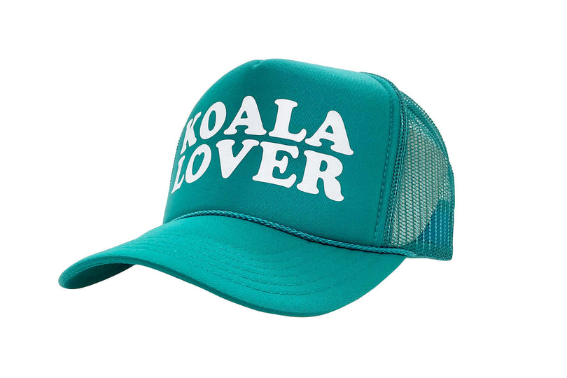 Koala Lover high crown trucker cap with mesh back and snapback - Tropic Trucker Australia®