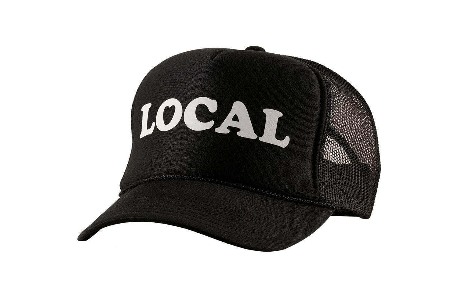 Love Local (Black) high crown trucker cap with mesh back and snapback - Tropic Trucker Australia®