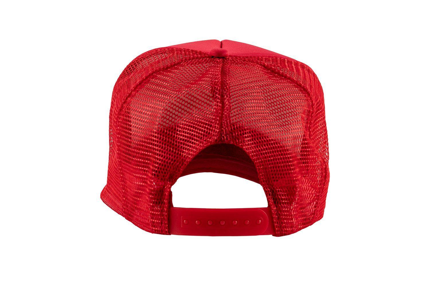 Local (Parrot Red) high crown trucker cap with mesh back and snapback - Tropic Trucker Australia®