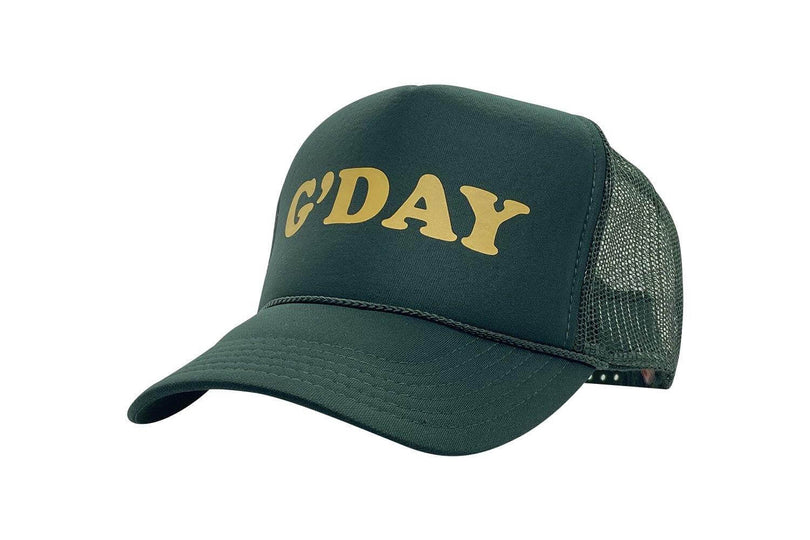 G'Day high crown trucker cap with mesh back and snapback  - Tropic Trucker Australia®