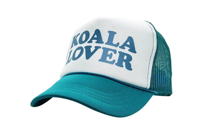 Koala Lover Kids (Reef blue/white) high crown trucker cap with mesh back and snapback - Tropic Trucker Australia®